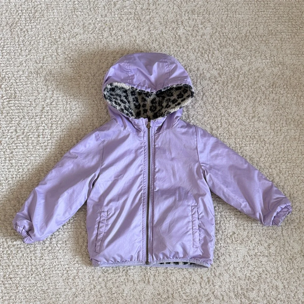 Koolaburra Purple and Leopard Print Reversible Jacket